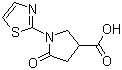 5-Oxo-1-(2-thiazolyl)-3-pyrrolidinecarboxylic acid molecular structure (CAS 914637-54-0)