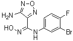 4-Amino-N-(3-bromo-4-fluorophenyl)-N'-hydroxy-1,2,5-oxadiazole-3-carboximidamide molecular structure (CAS 914638-30-5)