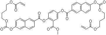 6-[[[4-[(1-Oxo-2-propen-1-yl)oxy]butoxy]carbonyl]oxy]-2-naphthalenecarboxylic acid 2,2'-[2-(methoxycarbonyl)-1,4-phenylene] ester molecular structure (CAS 914918-26-6)