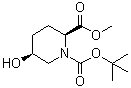 1-叔丁基 2-甲基 (2S,5S)-5-羟基哌啶-1,2-二羧酸酯分子结构 (CAS 915976-32-8)