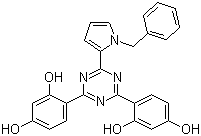 2-(1-Benzyl-1H-pyrrol-2-yl)-4,6-bis(2,4-dihydroxyphenyl)-1,3,5-triazine molecular structure (CAS 916334-62-8)