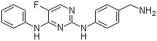 structure of CAS# 916603-07-1, CZC 00008004;N2-[4-(Aminomethyl)phenyl]-5-fluoro-N4-phenyl-2,4-pyrimidinediamine
