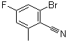 structure of CAS# 916792-09-1, 2-Bromo-4-fluoro-6-methylbenzonitrile