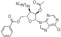 9-(2-O-乙酰基-3-叠氮基-5-O-苯甲酰基-3-脱氧-beta-D-呋喃核糖基)-6-氯-9H-嘌呤分子结构 (CAS 917239-29-3)
