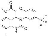 Methyl {8-fluoro-3-[2-methoxy-5-(trifluoromethyl)phenyl]-2-oxo-1,2,3,4-tetrahydro-4-quinazolinyl}acetate molecular structure (CAS 917389-21-0)