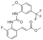 methyl (2E)-3-{3-fluoro-2-[({[2-methoxy-5-(trifluoromethyl)phenyl]amino}carbonyl)amino]phenyl}acrylate molecular structure (CAS 917389-26-5)
