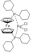 Dichloro[1,1'-bis(dicyclohexylphosphino)ferrocene]palladium (II) molecular structure (CAS 917511-90-1)