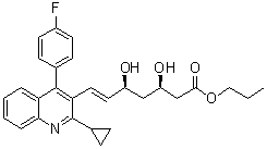 (3R,5S,6E)-7-[2-环丙基-4-(4-氟苯基)-3-喹啉基]-3,5-二羟基-6-庚烯酸丙酯分子结构 (CAS 917752-49-9)