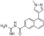 N-(Aminoiminomethyl)-5-(1-methyl-1H-pyrazol-4-yl)-2-naphthalenecarboxamide molecular structure (CAS 917909-71-8)