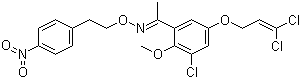 1-[3-Chloro-5-[(3,3-dichloro-2-propen-1-yl)oxy]-2-methoxyphenyl]ethanone O-[2-(4-nitrophenyl)ethyl]oxime molecular structure (CAS 918311-28-1)