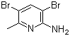 structure of CAS# 91872-10-5, 2-Amino-3,5-dibromo-6-methylpyridine;2-Amino-3,5-dibromo-6-picoline; 3,5-Dibromo-6-methylpyridin-2-amine; 3,5-Dibromo-6-methyl-2-pyridinamine