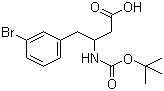 structure of CAS# 919988-44-6, Boc-3-Amino-4-(3-bromophenyl)butyric acid;3-Bromo-beta-[[(tert-butoxy)carbonyl]amino]benzenebutanoic acid