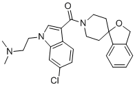 (6-Chloro-1-(2-(dimethylamino)ethyl)indol-3-yl)-spiro(1H-isobenzofuran-3,4'-piperidine)-1'-yl-methanone molecular structure (CAS 920022-47-5)
