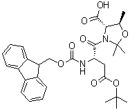 (betaS,4S)-4-Carboxy-beta-[[(9H-fluoren-9-ylmethoxy)carbonyl]amino]-2,2,5-trimethyl-gamma-oxo-3-oxazolidinebutanoic acid 3-(1,1-dimethylethyl) ester molecular structure (CAS 920519-32-0)