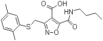 5-[(Butylamino)carbonyl]-3-[[(2,5-dimethylphenyl)thio]methyl]-4-isoxazolecarboxylic acid molecular structure (CAS 920750-80-7)