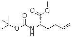 structure of CAS# 92136-57-7, (S)-2-[(tert-Butoxycarbonyl)amino]hex-5-enoic acid methyl ester;Methyl (2S)-2-[(tert-butoxycarbonyl)amino]-5-hexenoate