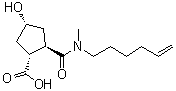 (1R,2R,4R)-2-[(5-Hexen-1-ylmethylamino)carbonyl]-4-hydroxycyclopentanecarboxylic acid molecular structure (CAS 922727-92-2)