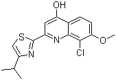 8-Chloro-7-methoxy-2-[4-(1-methylethyl)-2-thiazolyl]-4-quinolinol molecular structure (CAS 923289-39-8)