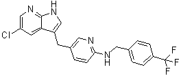 5-[(5-Chloro-1H-pyrrolo[2,3-b]pyridin-3-yl)methyl]-N-[[4-(trifluoromethyl)phenyl]methyl]-2-pyridinamine molecular structure (CAS 923562-23-6)