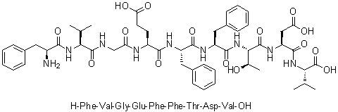 L-Phenylalanyl-L-valylglycyl-L-alpha-glutamyl-L-phenylalanyl-L-phenylalanyl-L-threonyl-L-alpha-aspartyl-L-valine molecular structure (CAS 924297-06-3)
