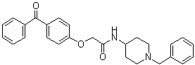 structure of CAS# 924416-43-3, 2-(4-Benzoylphenoxy)-N-[1-(phenylmethyl)-4-piperidinyl]acetamide;AdipoRon