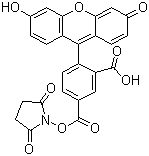 5-Carboxyfluorescein N-succinimidyl ester molecular structure (CAS 92557-80-7)