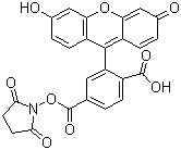 structure of CAS# 92557-81-8, 6-Carboxyfluorescein N-succinimidyl ester;6-FAMSE