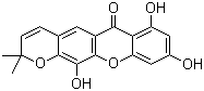 structure of CAS# 92609-77-3, 7,9,12-Trihydroxy-2,2-dimethyl-2H,6H-pyrano[3,2-b]xanthen-6-one