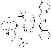 (1S,3aR,6aS)-2-[(2S)-2-[[(2S)-2-Cyclohexyl-2-[(2-pyrazinylcarbonyl)amino]acetyl]amino]-3,3-dimethyl-1-oxobutyl]octahydrocyclopenta[c]pyrrole-1-carboxylic acid tert-butyl ester molecular structure (CAS 926276-19-9)