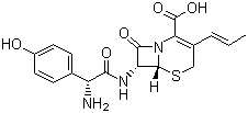 structure of CAS# 92665-29-7, Cefprozil;8-[2-Amino-2-(4-hydroxyphenyl)-acetyl]amino-7-oxo-4-prop-1-enyl-2-thia-6-azabicyclo[4.2.0]oct-4-ene-5-carboxylic acid; (6R-(6alpha,7beta(R*)))-7-((Amino(4-hydroxyphenyl)acetyl)amino)-8-oxo-3-(1-propenyl)-5-Thia-1-azabicyclo(4.2.0)oct-2-ene-2-carboxylic acid