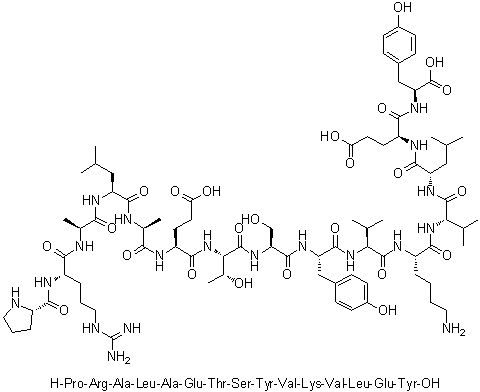 L-Prolyl-L-arginyl-L-alanyl-L-leucyl-L-alanyl-L-alpha-glutamyl-L-threonyl-L-seryl-L-tyrosyl-L-valyl-L-lysyl-L-valyl-L-leucyl-L-alpha-glutamyl-L-tyrosine molecular structure (CAS 928006-15-9)
