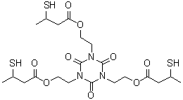 1,3,5-Tris(3-mercaptobutyryloxyethyl)-1,3,5-triazine-2,4,6(1H,3H,5H)-trione molecular structure (CAS 928339-75-7)