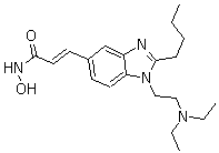 structure of CAS# 929016-96-6, Pracinostat;SB 939; (2E)-3-[2-Butyl-1-[2-(diethylamino)ethyl]-1H-benzimidazol-5-yl]-N-hydroxyacrylamide