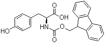 结构式 CAS# 92954-90-0, Fmoc-L-酪氨酸; 芴甲氧羰基-L-酪氨酸