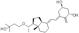 (1R,3S,5E)-4-Methylene-5-[(2E)-2-[(1S,3aS,7aS)-octahydro-1-[(1S)-1-(3-hydroxy-3-methylbutoxy)ethyl]-7a-methyl-4H-inden-4-ylidene]ethylidene]-1,3-cyclohexanediol molecular structure (CAS 929721-98-2)