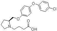 structure of CAS# 929916-05-2, (2S)-2-[[4-(4-Chlorophenoxy)phenoxy]methyl]-1-pyrrolidinebutanoic acid