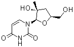 3'-脱氧-2'-C-甲基尿苷分子结构 (CAS 934014-19-4)