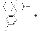 5-(4-Methoxyphenyl)-3-methyl-1-oxa-3-azaspiro[5.5]undecane hydrochloride molecular structure (CAS 93413-56-0)