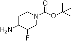 结构式 CAS# 934536-10-4, 1-(叔丁氧羰基)-3-氟-4-氨基哌啶