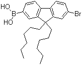 B-(7-Bromo-9,9-dihexyl-9H-fluoren-2-yl)boronic acid molecular structure (CAS 934762-26-2)