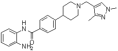 结构式 CAS# 934828-12-3, N-(2-氨基苯基)-4-[1-[(1,3-二甲基-1H-吡唑-4-基)甲基]-4-哌啶基]苯甲酰胺