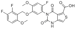 3-[5-[(2,3-Difluoro-6-methoxyphenyl)methoxy]-2-fluoro-4-methoxyphenyl]-1,2,3,4-tetrahydro-2,4-dioxothieno[3,4-d]pyrimidine-5-carboxylic acid molecular structure (CAS 935283-04-8)