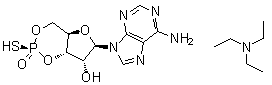 N,N-Diethylethanamine compd. with (S)-adenosine cyclic 3',5'-(hydrogen phosphorothioate) (1:1) molecular structure (CAS 93602-66-5)