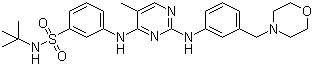 N-(1,1-Dimethylethyl)-3-[[5-methyl-2-[[3-(4-morpholinylmethyl)phenyl]amino]-4-pyrimidinyl]amino]benzenesulfonamide molecular structure (CAS 936091-56-4)