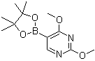 结构式 CAS# 936250-17-8, 2,4-二甲氧基嘧啶-5-硼酸频哪醇酯