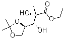 (2S,3R)-3-((4R)-2,2-二甲基二氧杂戊环-4-基)-2-甲基-2,3-二羟基丙酸乙酯分子结构 (CAS 93635-76-8)