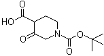 1-(叔丁氧羰基)-3-氧代哌啶-4-羧酸分子结构 (CAS 936497-91-5)
