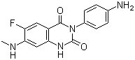 3-(4-Aminophenyl)-6-fluoro-7-(methylamino)quinazoline-2,4(1H,3H)-dione molecular structure (CAS 936501-00-7)