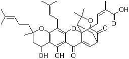 structure of CAS# 93772-31-7, Neogambogic acid;4-[3a,4,5,7,10,11-Hexahydro-8,9-dihydroxy-3,3,11-trimethyl-13-(3-methyl-2-buten-1-yl)-11-(4-methyl-3-penten-1-yl)-7,15-dioxo-1,5-methano-1H,3H,9H-furo[3,4-g]pyrano[3,2-b]xanthen-1-yl]-2-methyl-2-butenoic acid