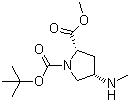 (2S,4S)-4-(Methylamino)-1,2-pyrrolidinedicarboxylic acid 1-(tert-butyl) 2-methyl ester molecular structure (CAS 937799-61-6)